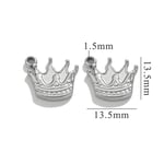 Silver color / 1 Piece Simple Retro Style Cartoon Crown Shape Stainless Steel  Gold Color Women's Pendant Picture11